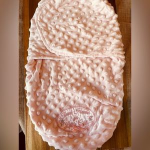 Brand new Pink Velcro swaddle! “Thank Heaven for little girls” 💕